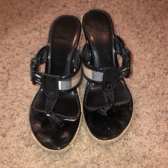 BURBERRY Wedge Sandals--SIZE 38--$175 - Picture 1 of 4